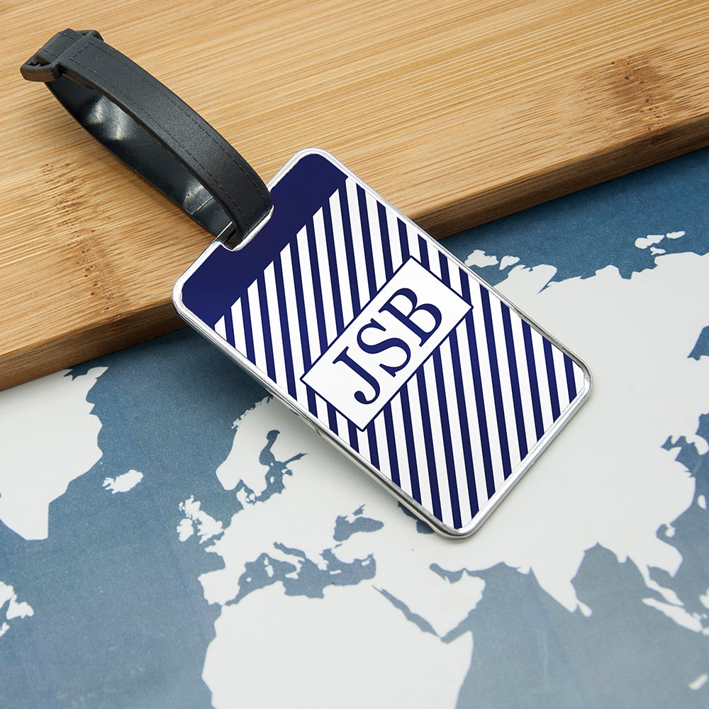 Gentlemen's Nautical Monogrammed Luggage Tag - treat-republic
