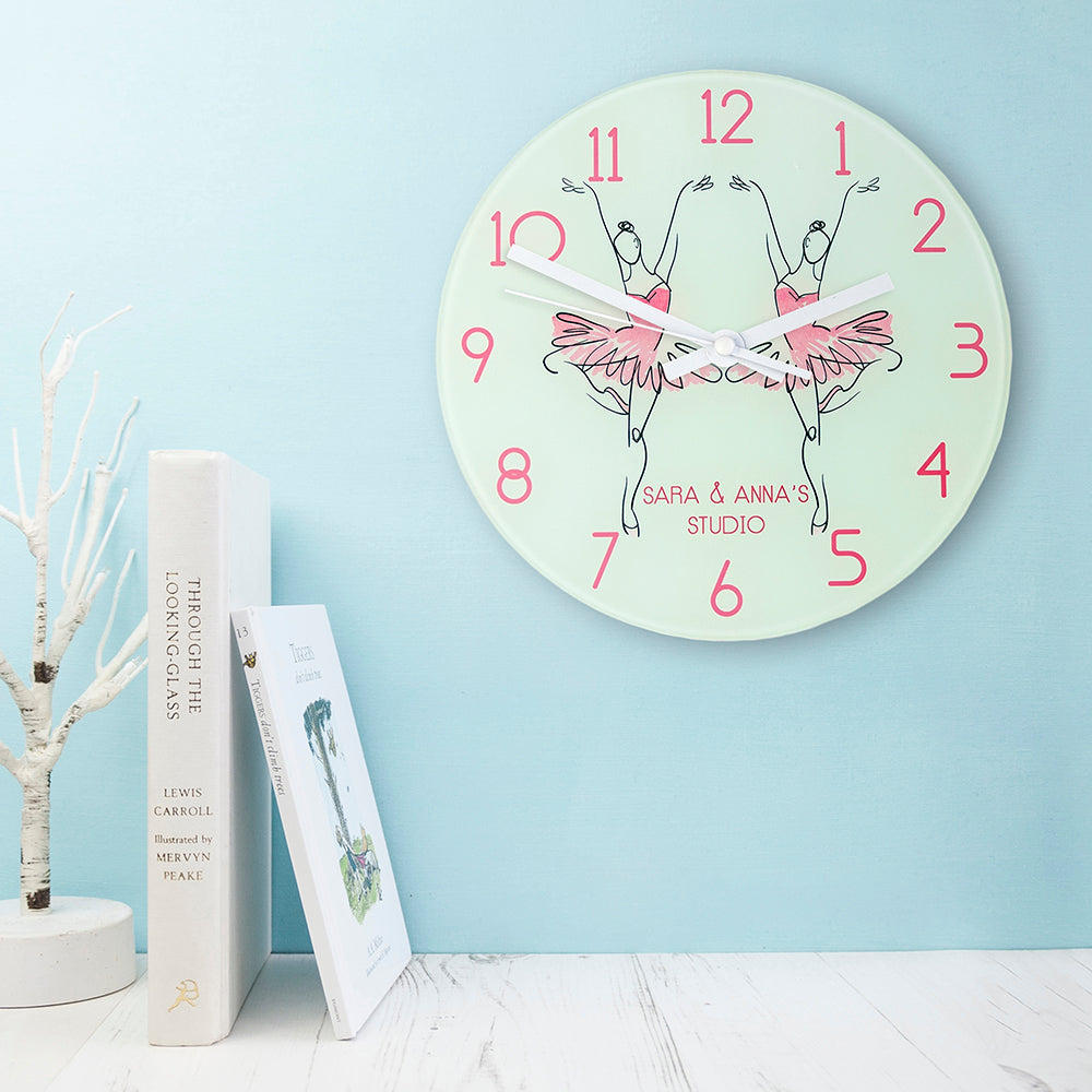 Graceful Ballet Dancer Personalised Wall Clock - treat-republic
