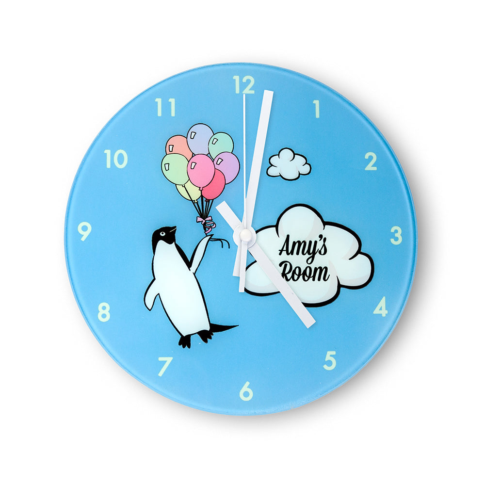 Percy Penguin Personalised Wall Clock - treat-republic