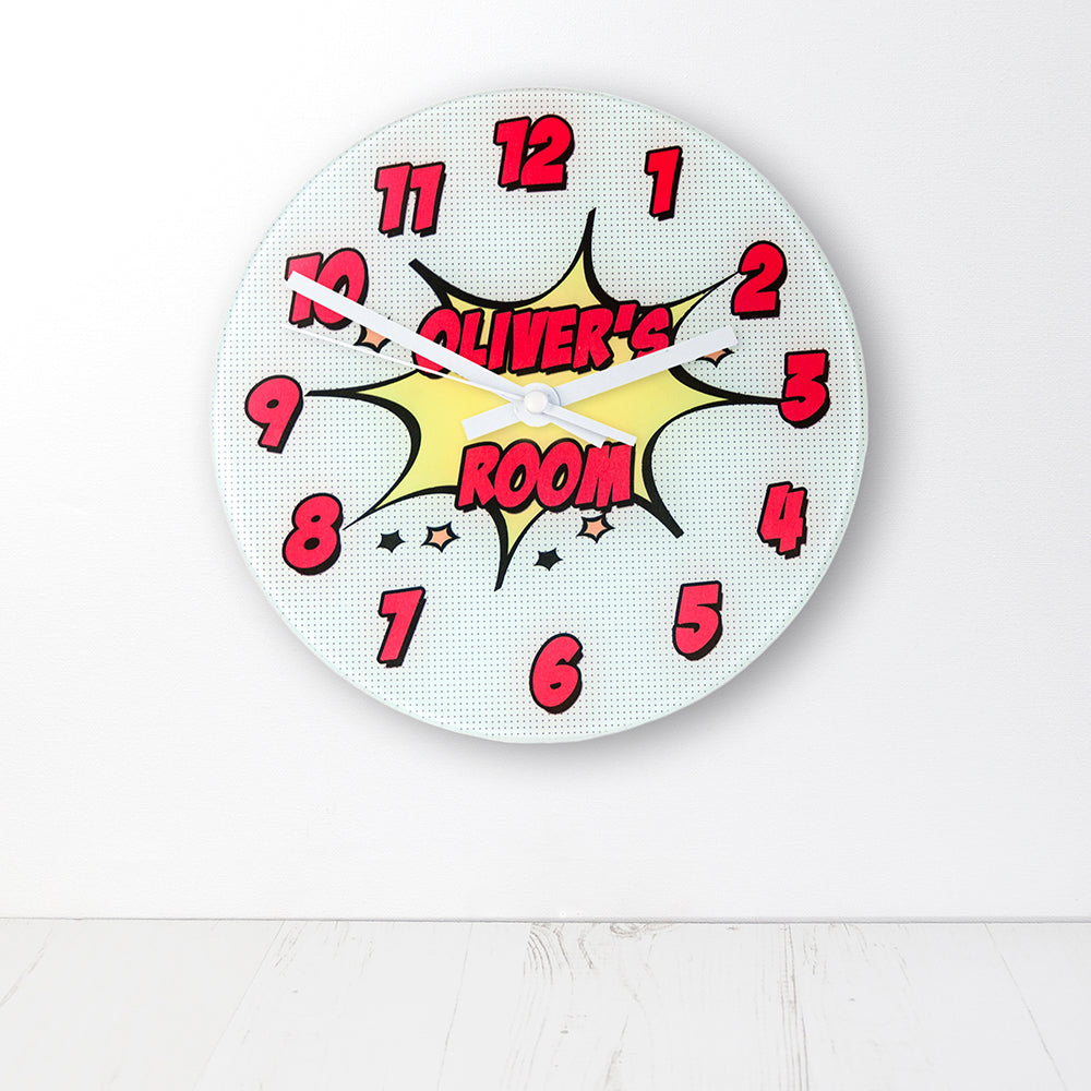 Pow! Personalised Comic Wall Clock - treat-republic