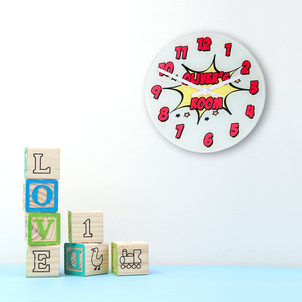 Pow! Personalised Comic Wall Clock - treat-republic
