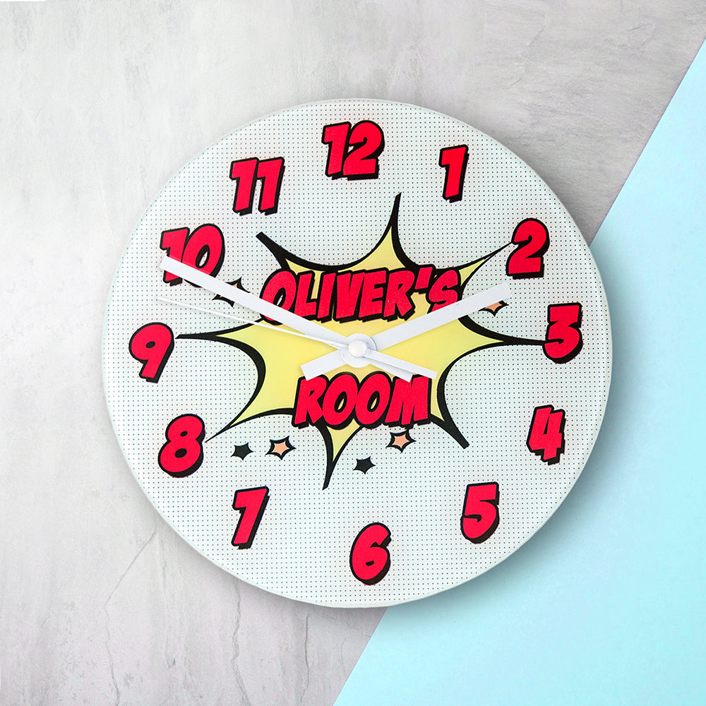 Pow! Personalised Comic Wall Clock - treat-republic
