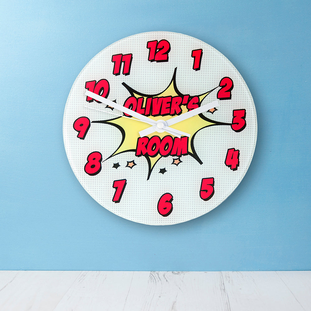 Pow! Personalised Comic Wall Clock - treat-republic
