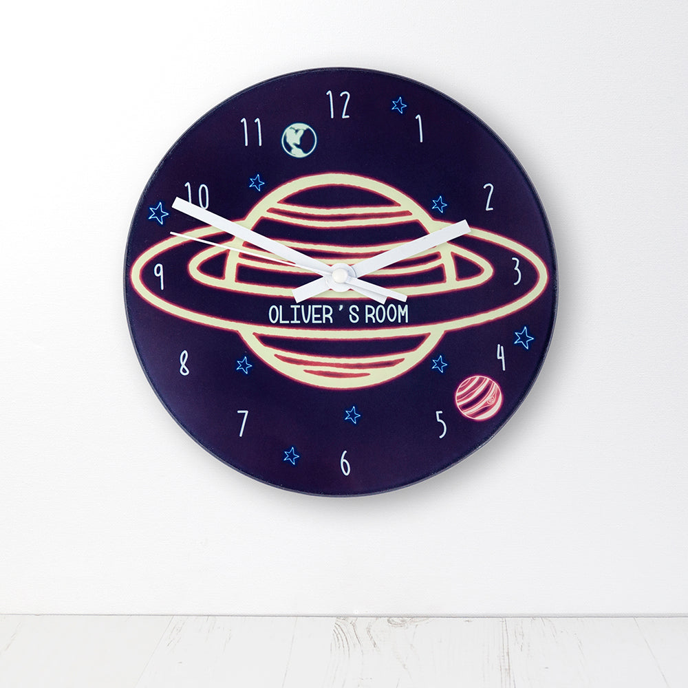 Out Of This World Personalised Space Wall Clock - treat-republic