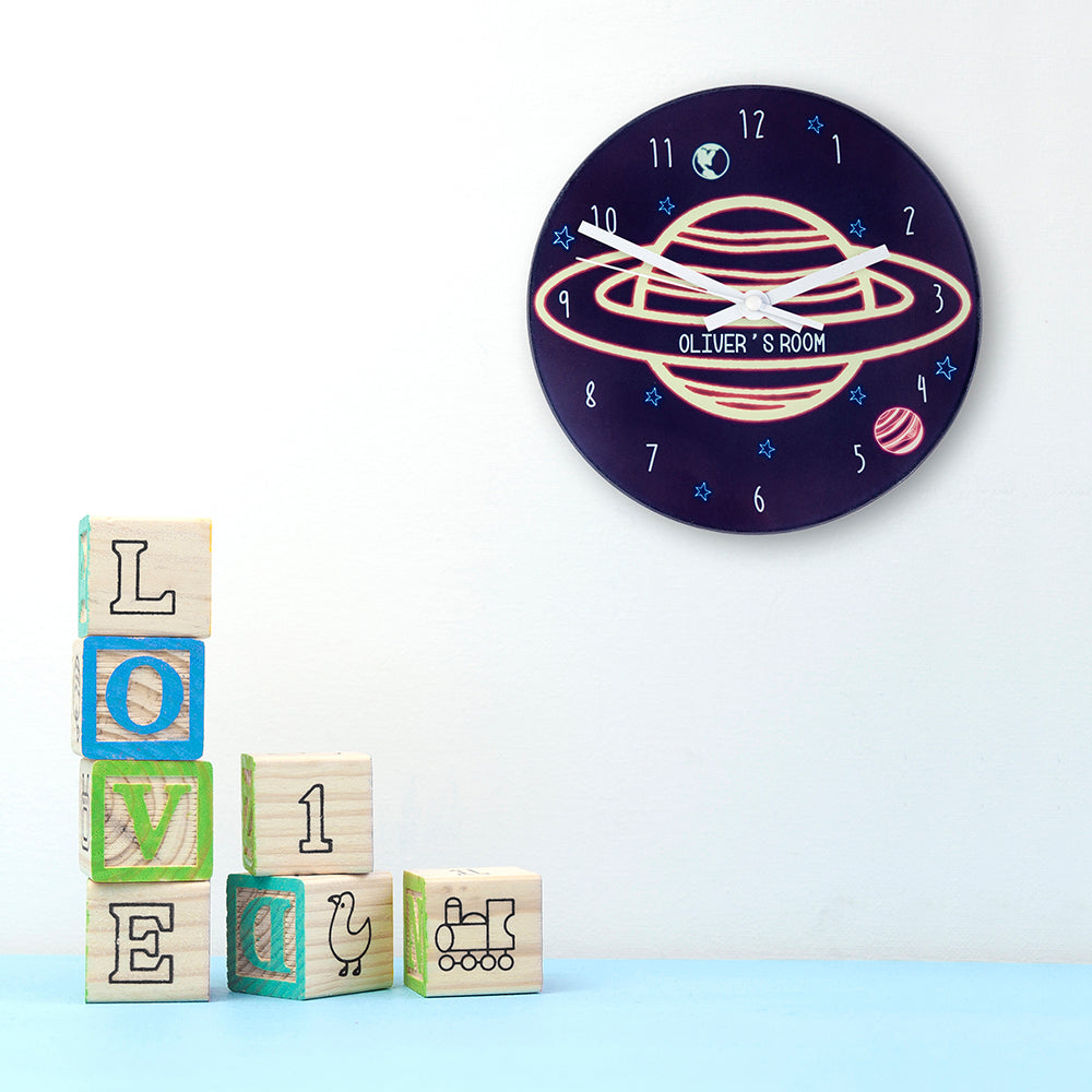 Out Of This World Personalised Space Wall Clock - treat-republic