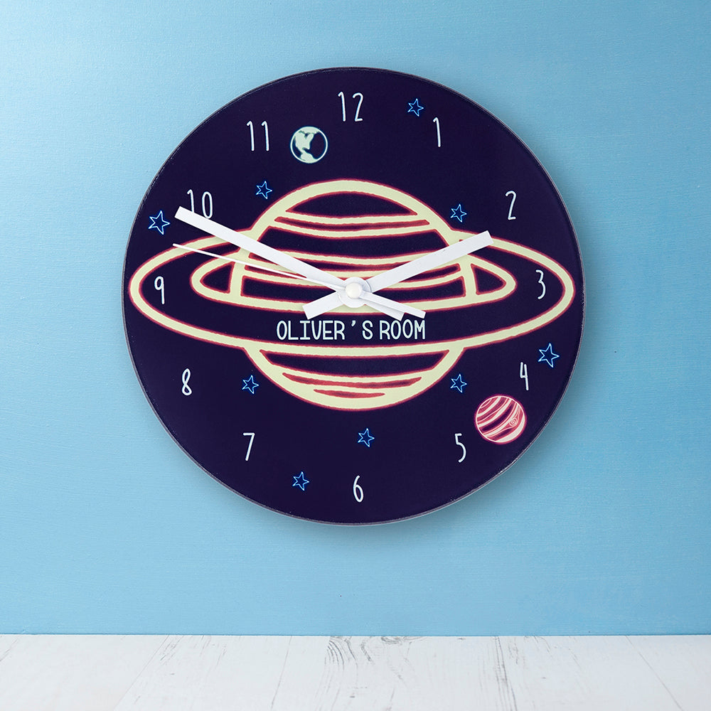 Out Of This World Personalised Space Wall Clock - treat-republic