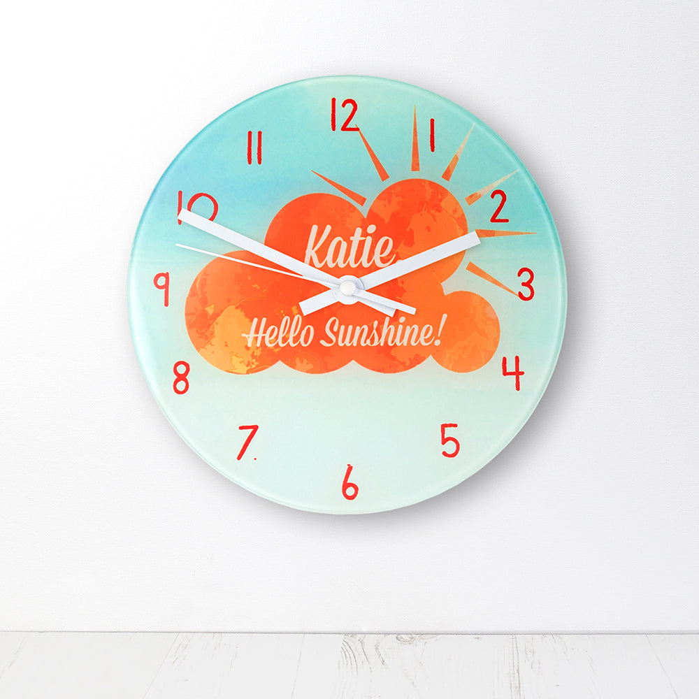 Hello Sunshine Personalised Wall Clock - treat-republic