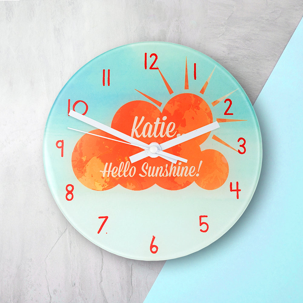 Hello Sunshine Personalised Wall Clock - treat-republic
