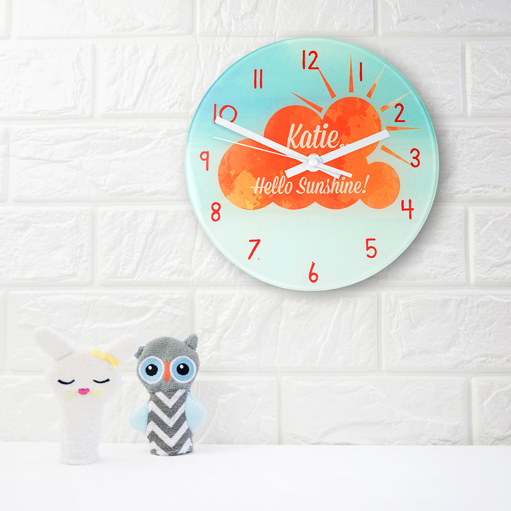 Hello Sunshine Personalised Wall Clock - treat-republic