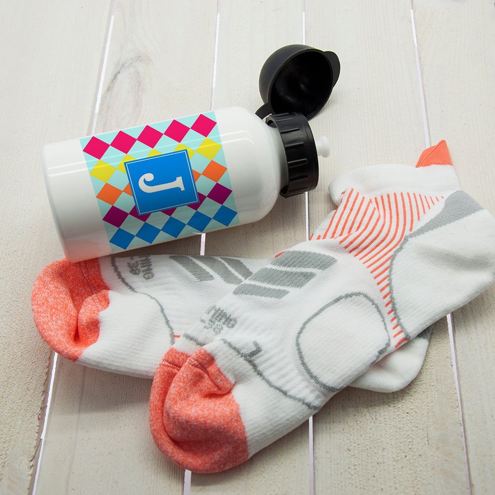 Girls Mosaic Tiled Personalised Water Bottle - treat-republic