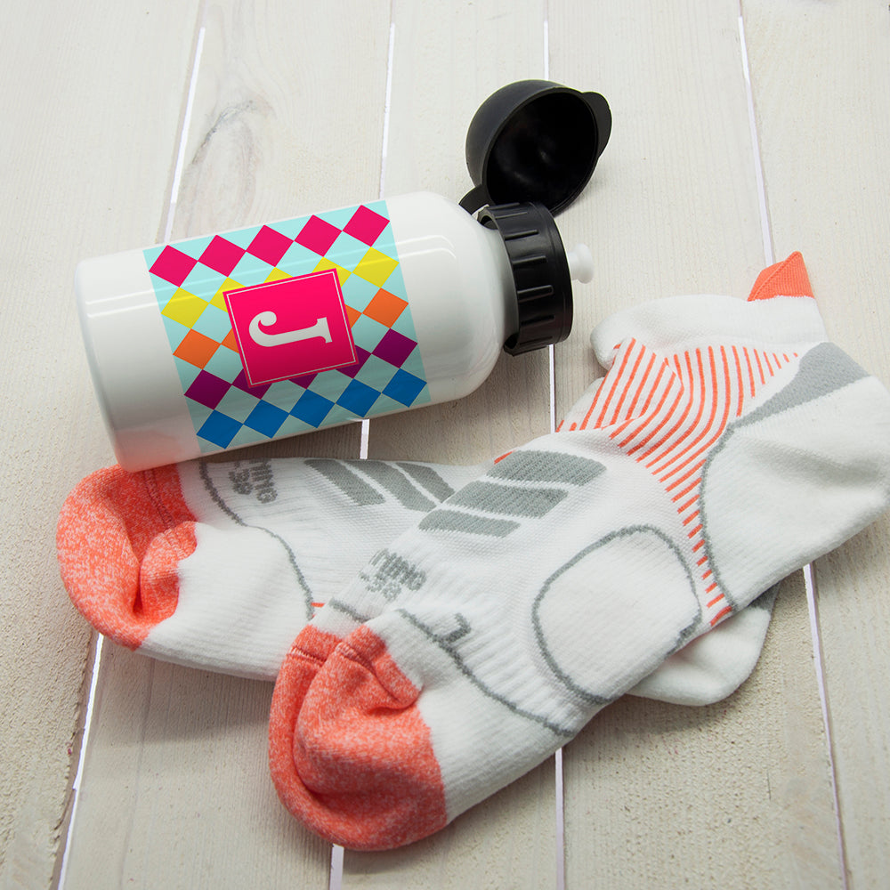 Girls Mosaic Tiled Personalised Water Bottle - treat-republic