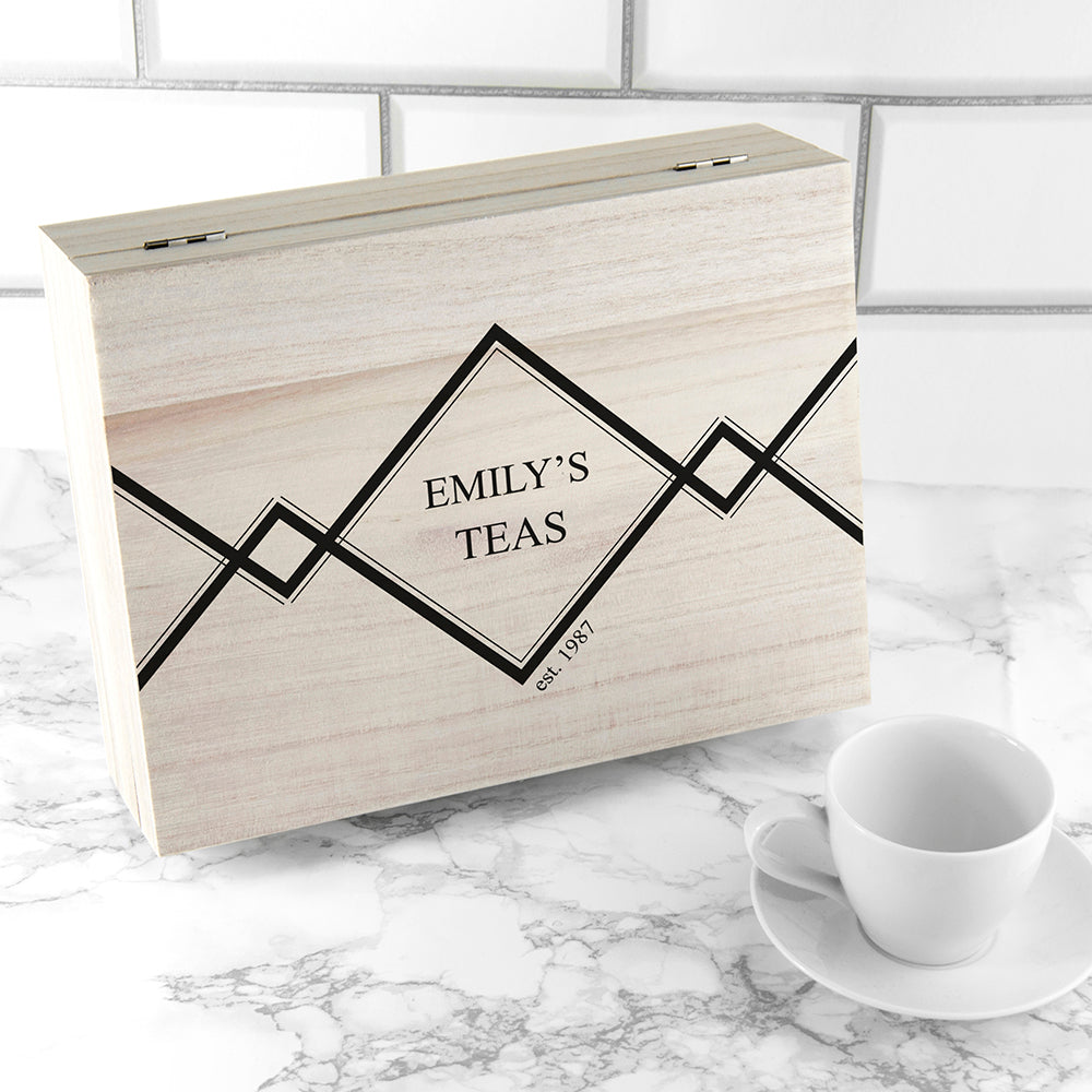 Gentlemen's Teas Personalised Wooden Tea Box - treat-republic
