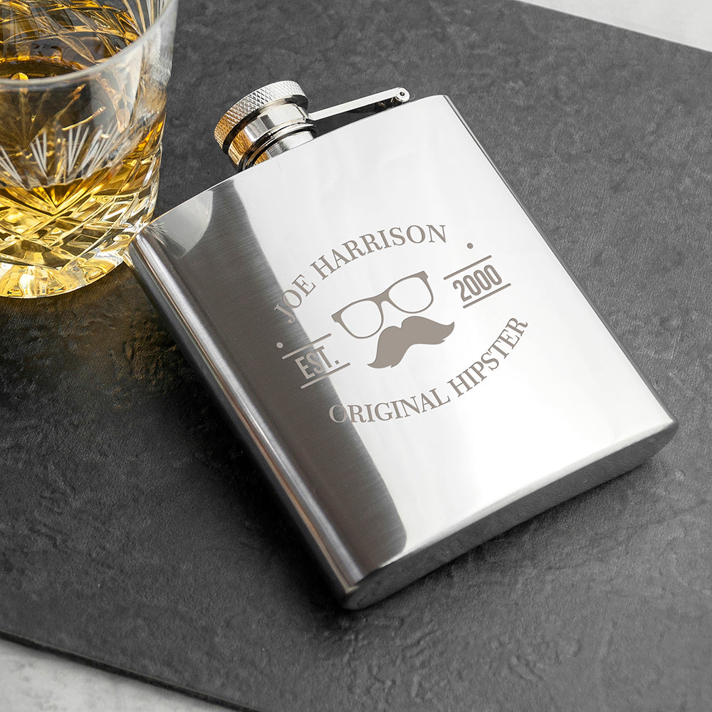 Original Hipster's Silver Hip Flask - treat-republic