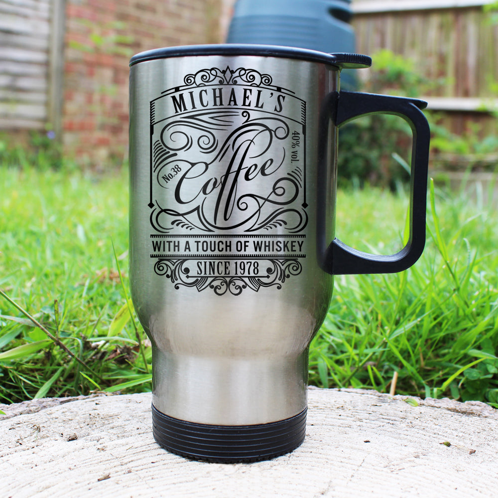 Coffee With a Touch of Whiskey Travel Mug - treat-republic