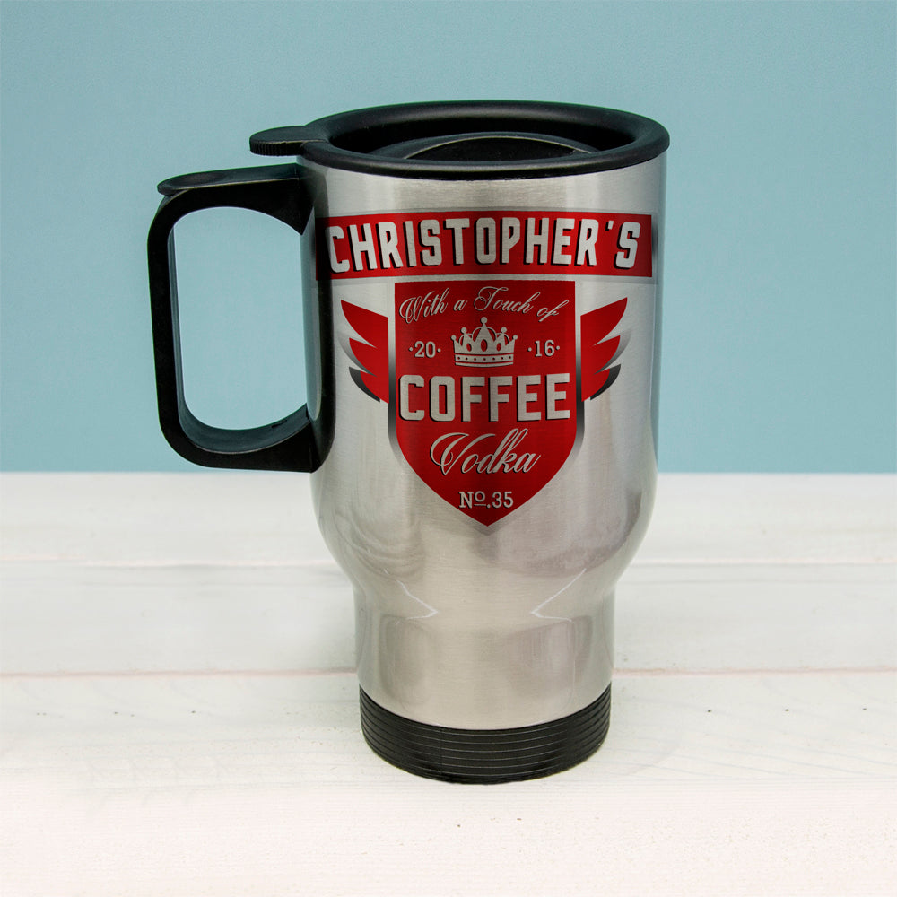 Coffee With a Touch of Vodka Travel Mug - treat-republic