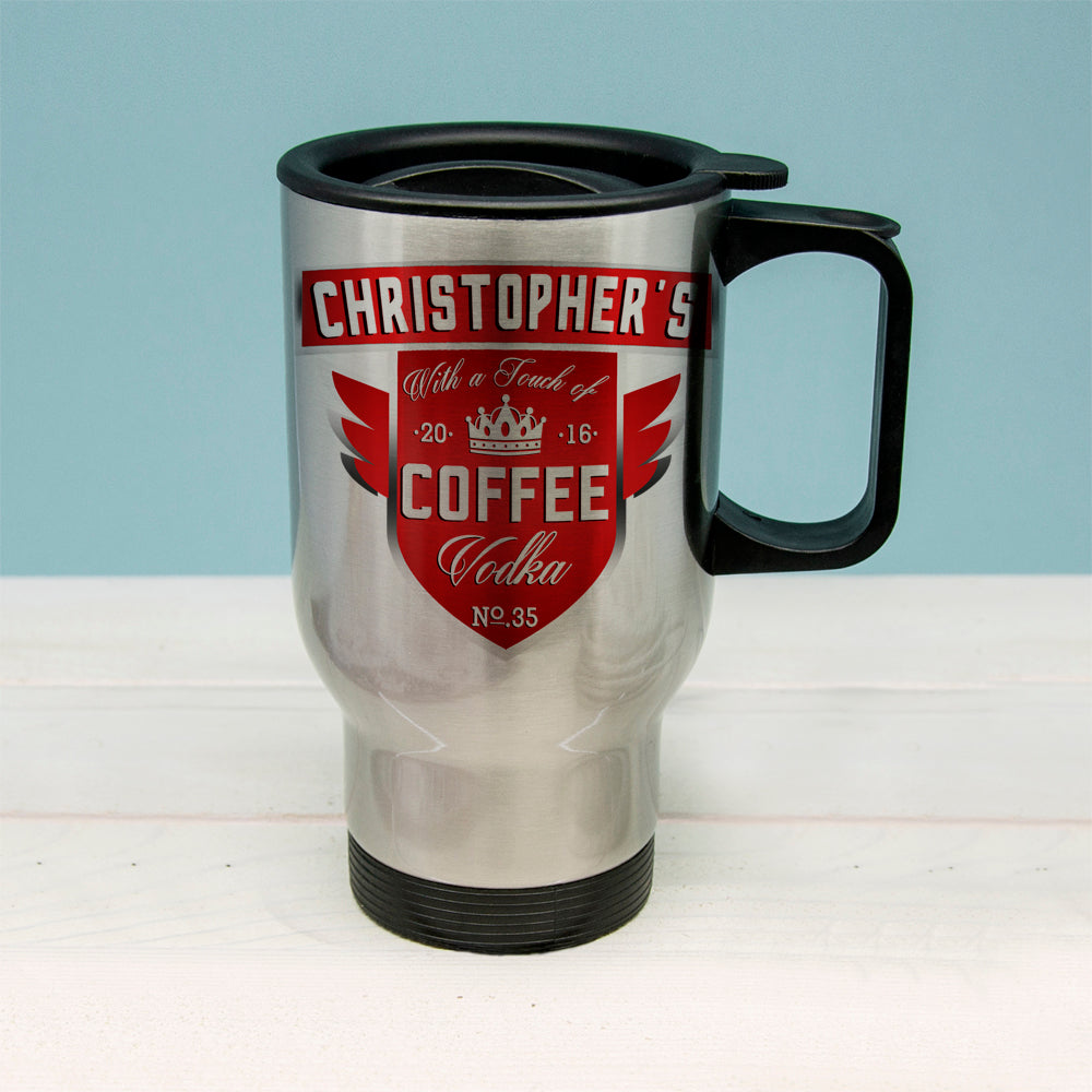 Coffee With a Touch of Vodka Travel Mug - treat-republic