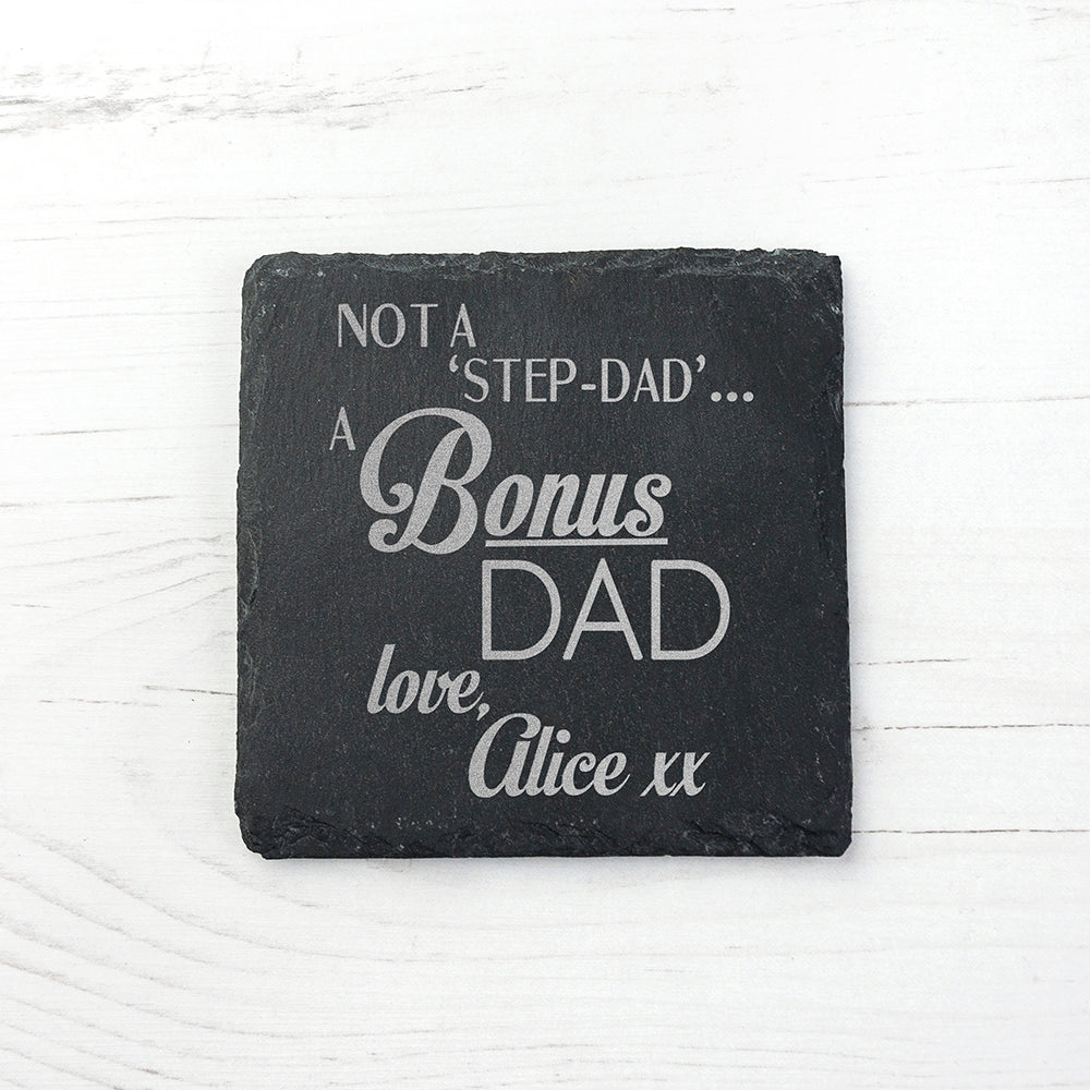 A Bonus Dad Square Slate Keepsake - treat-republic