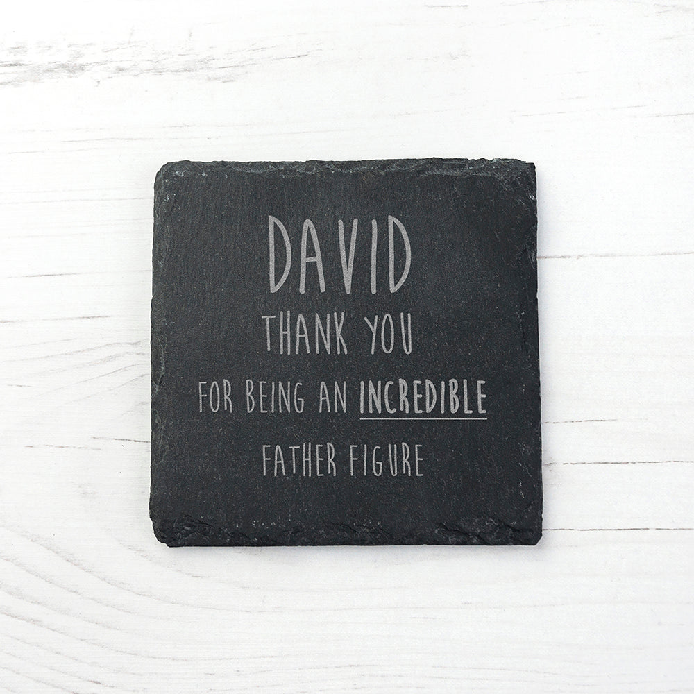 Incredible Father Figure Square Slate Keepsake - treat-republic