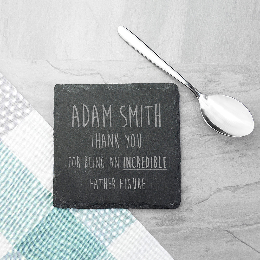 Incredible Father Figure Square Slate Keepsake - treat-republic