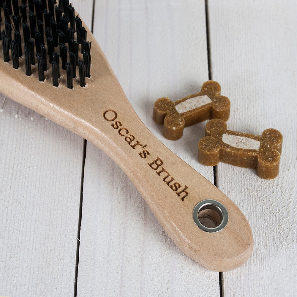 Personalised Wooden Dog Brush - treat-republic