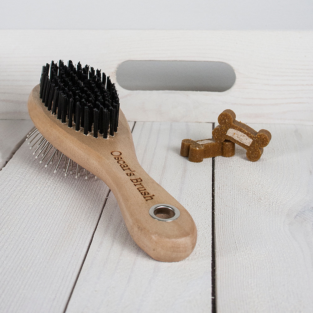 Personalised Wooden Dog Brush - treat-republic