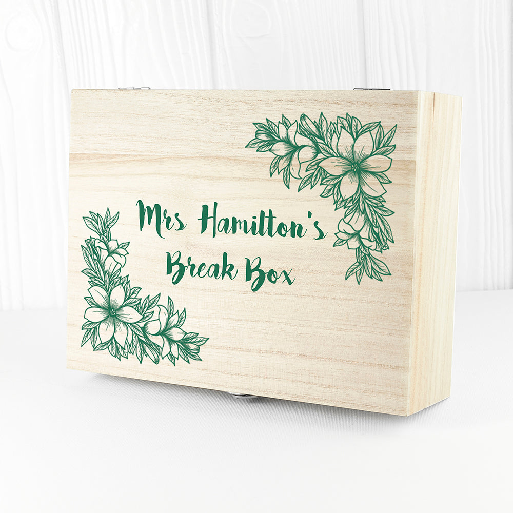 Personalised Teacher's Tea Break Box Floral Design - treat-republic