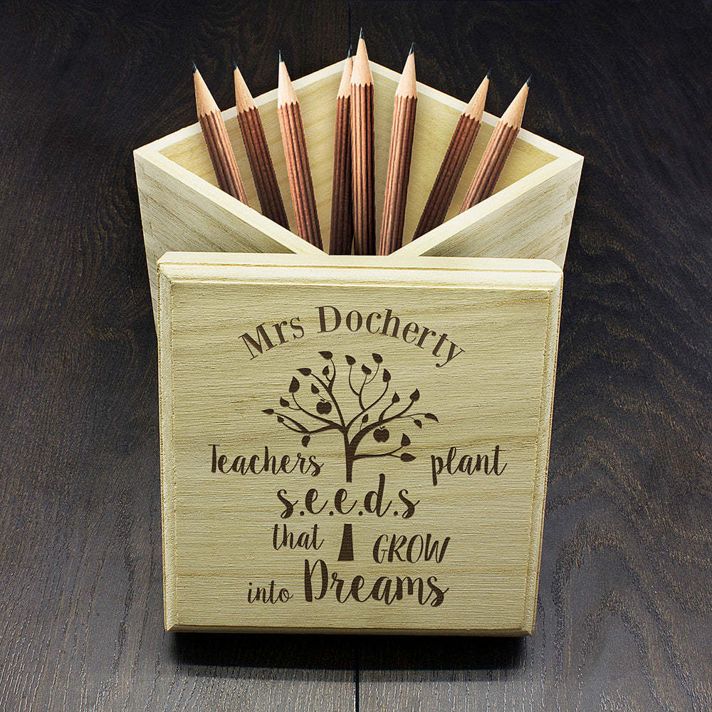 Personalised Teachers Plant Seeds... Cube Box - treat-republic