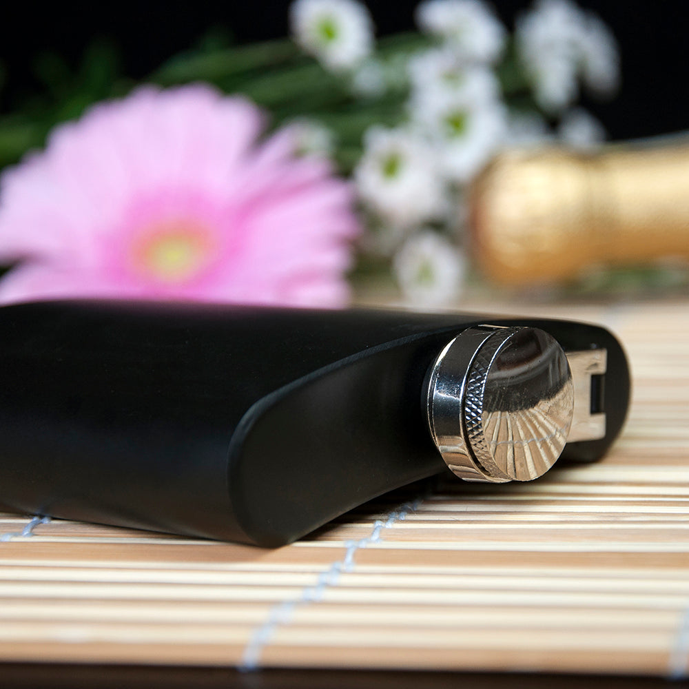 Thank You For Being My Best Man Black Matte Hip Flask - treat-republic
