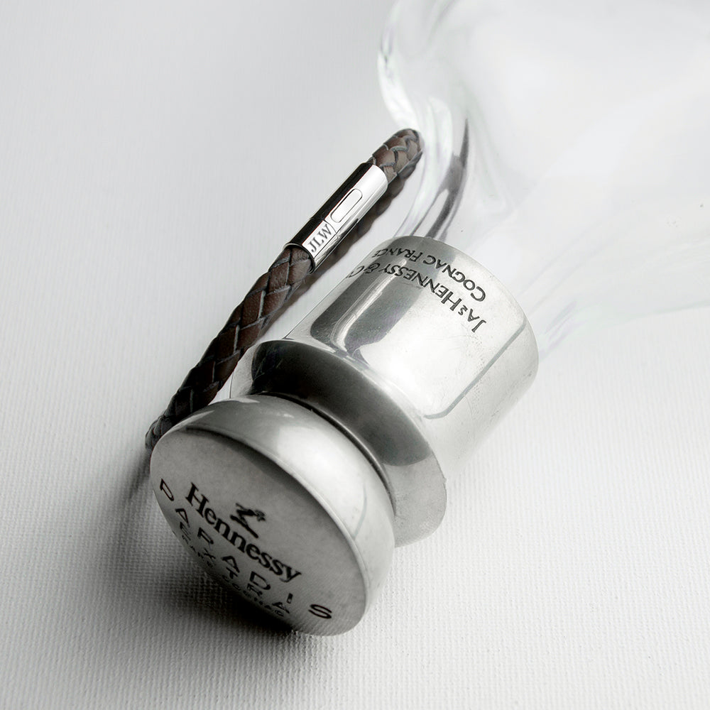 Personalised Men's Capsule Tube Woven Bracelet In Cedar Brown - treat-republic