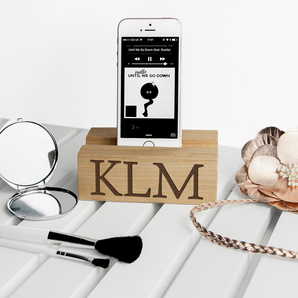 Personalised Welsh Ash Phone Tidy and Stand - treat-republic