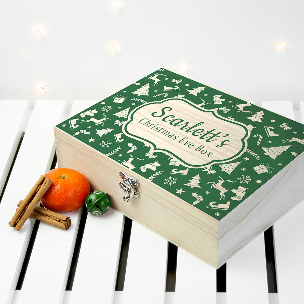 Personalised Christmas Eve Box With Festive Pattern - treat-republic