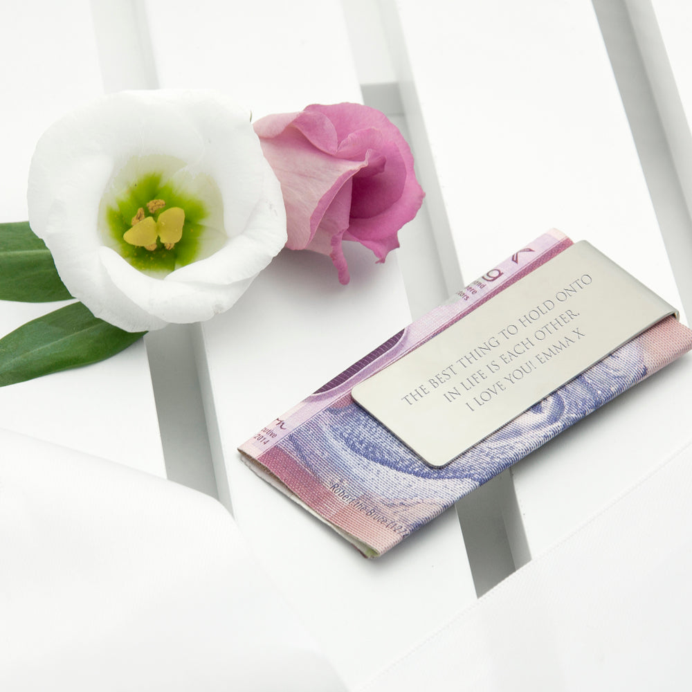 Personalised Silver Plated Lucky Sixpence Money Clip - treat-republic