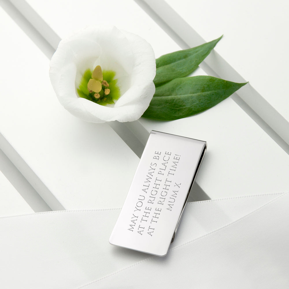 Personalised Silver Plated Lucky Sixpence Money Clip - treat-republic