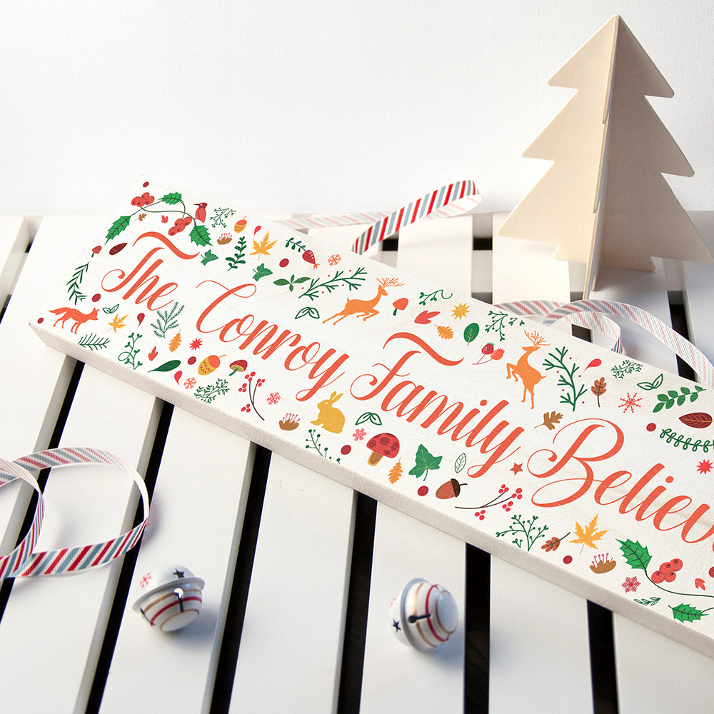 Personalised Christmas Woodland Mantle Decoration - treat-republic