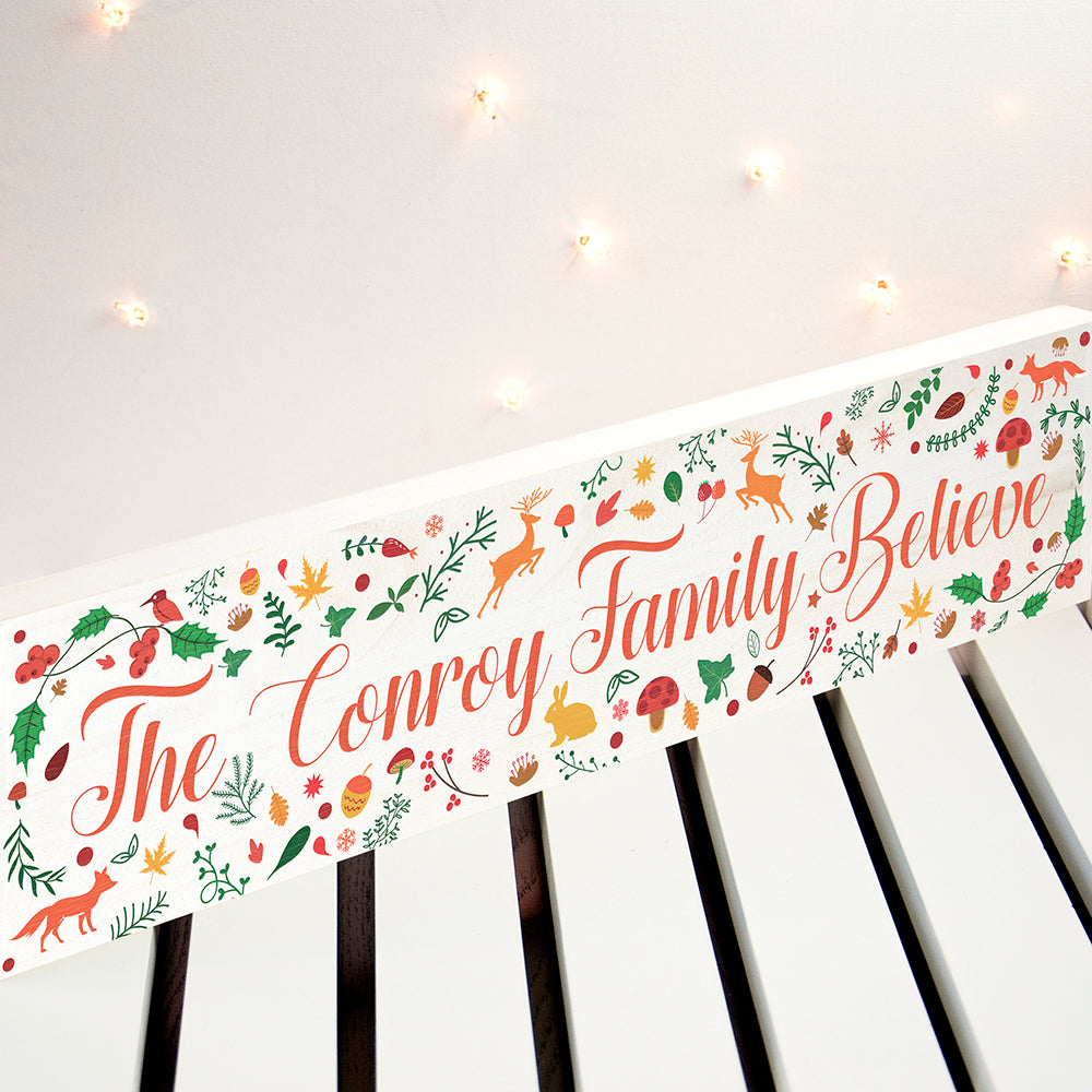 Personalised Christmas Woodland Mantle Decoration - treat-republic