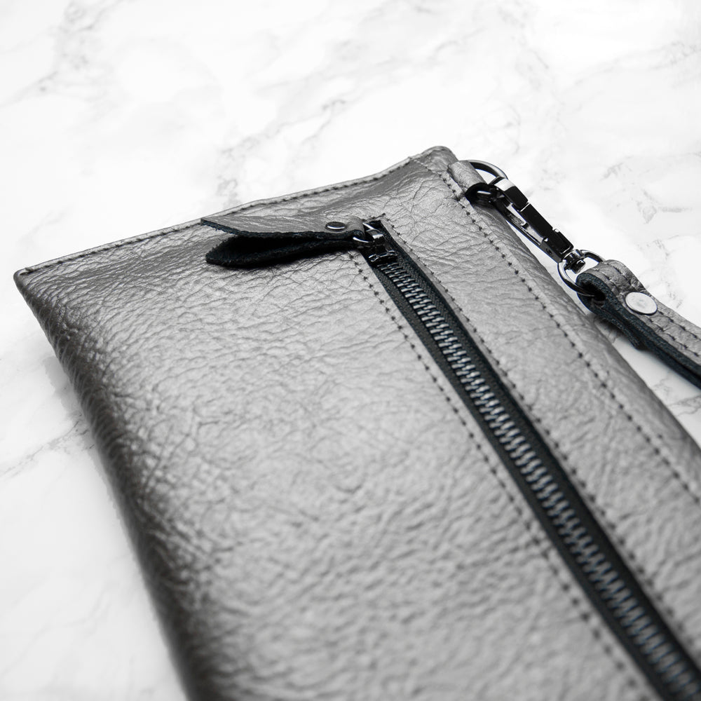 Personalised Metallic Leather Clutch Bag - treat-republic