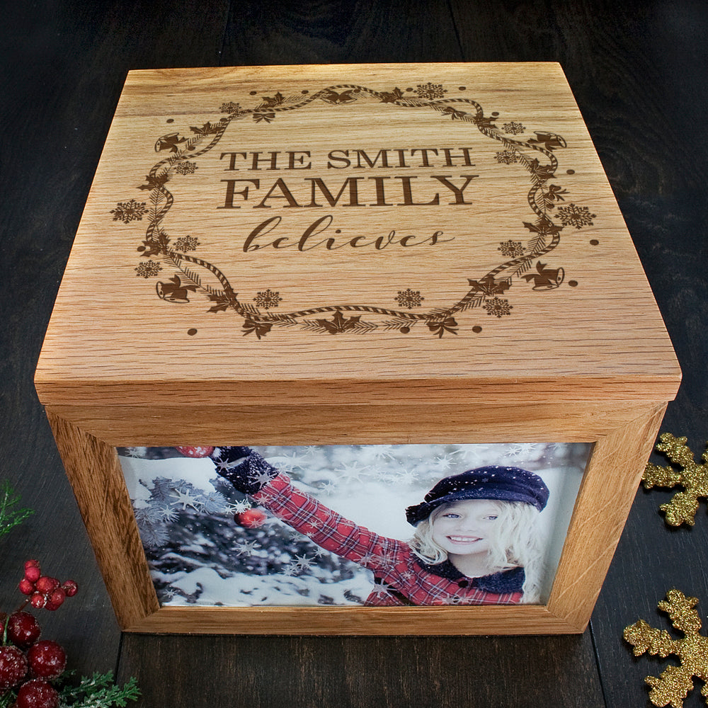 Personalised Our Family Believes Christmas Memory Box - treat-republic