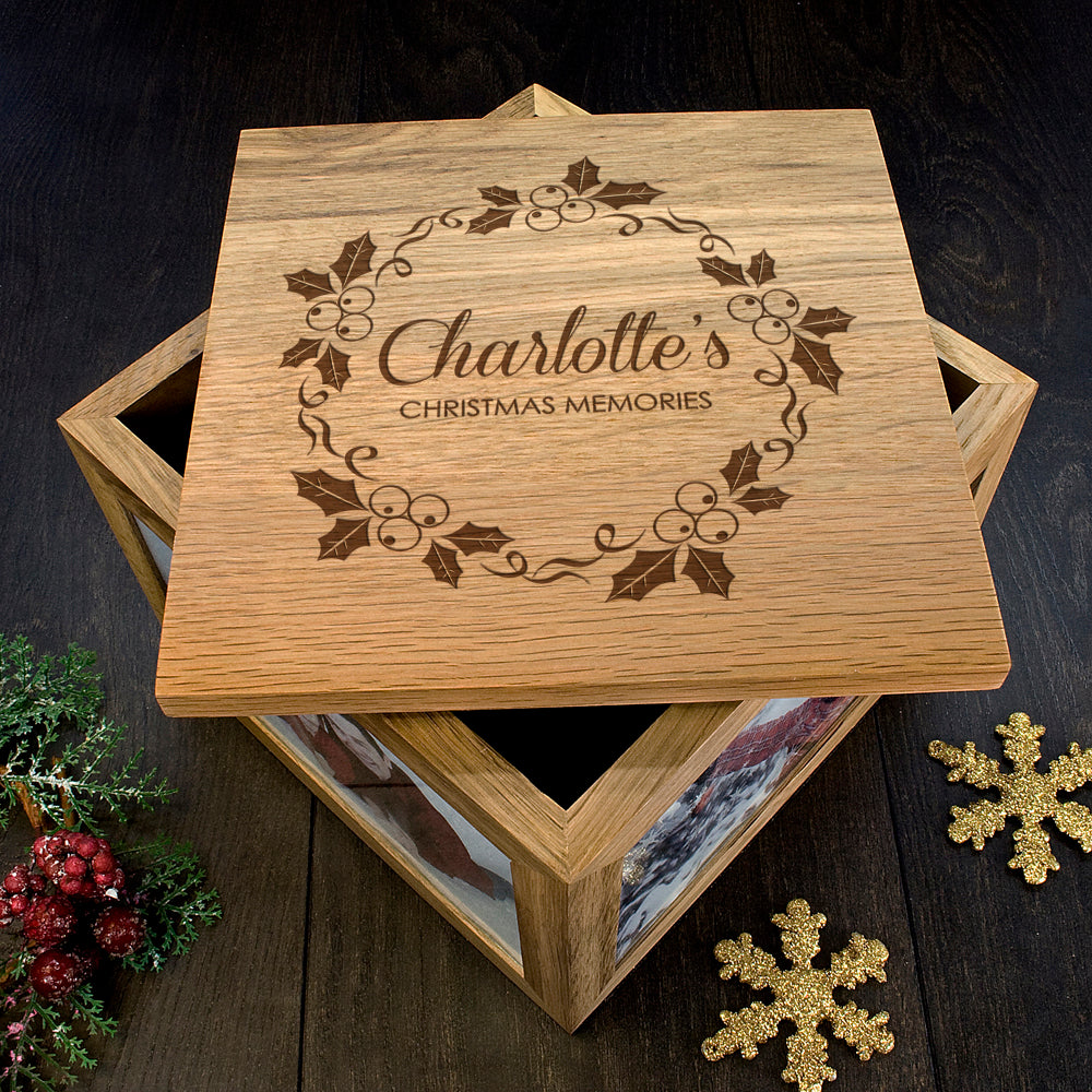 Personalised Christmas Memory Box Mistletoe Design - treat-republic