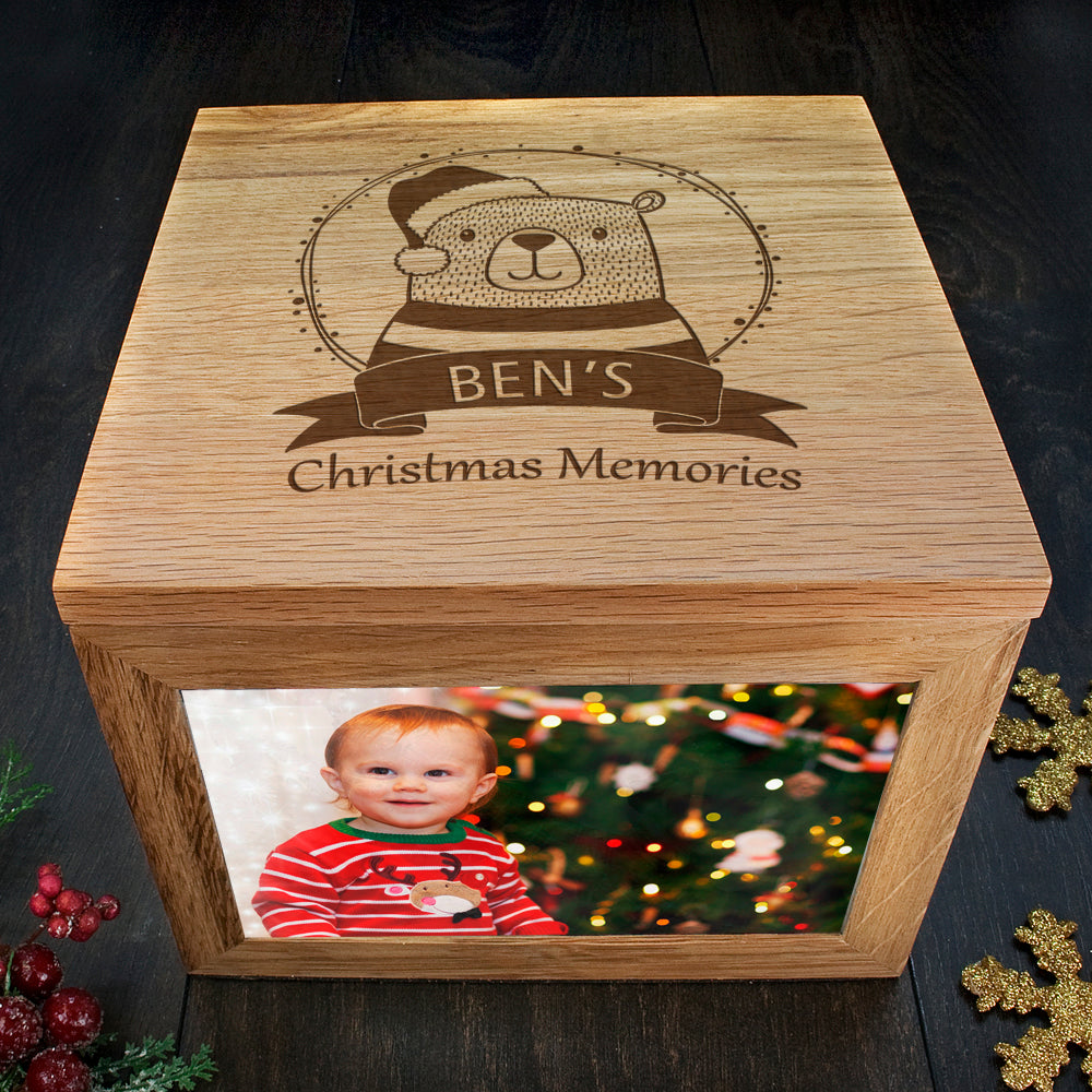 Personalised Woodland Bear Christmas Memory Box - treat-republic