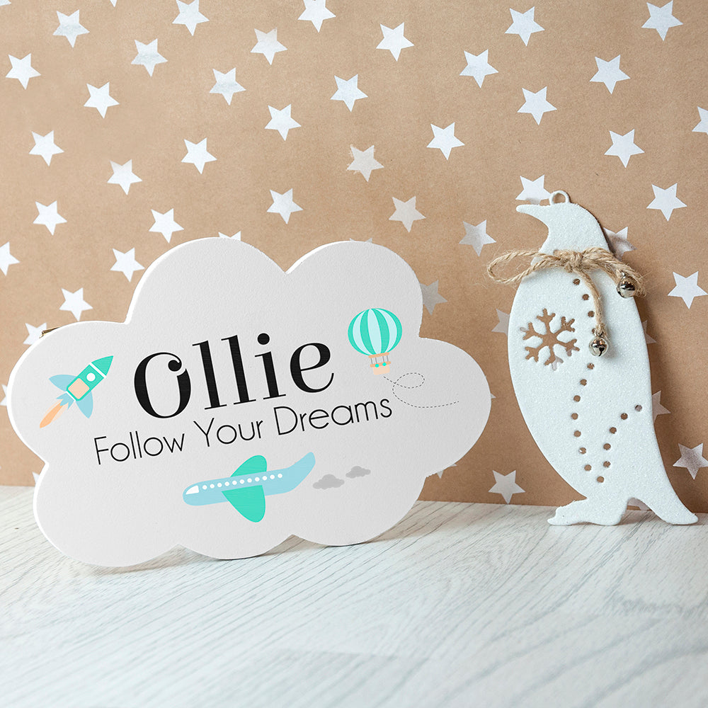Personalised Follow Your Dreams Cloud Wall Hanging - treat-republic