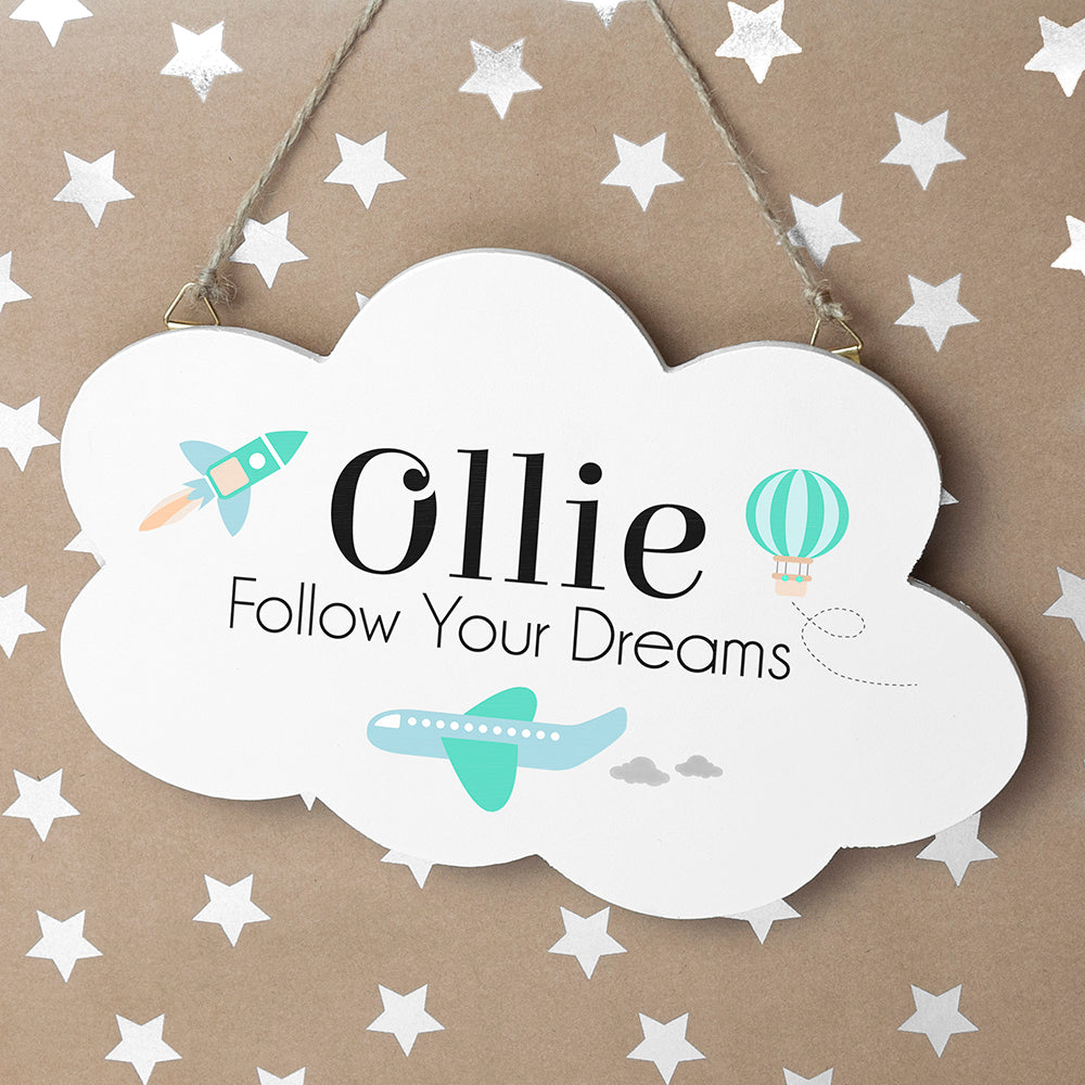 Personalised Follow Your Dreams Cloud Wall Hanging - treat-republic