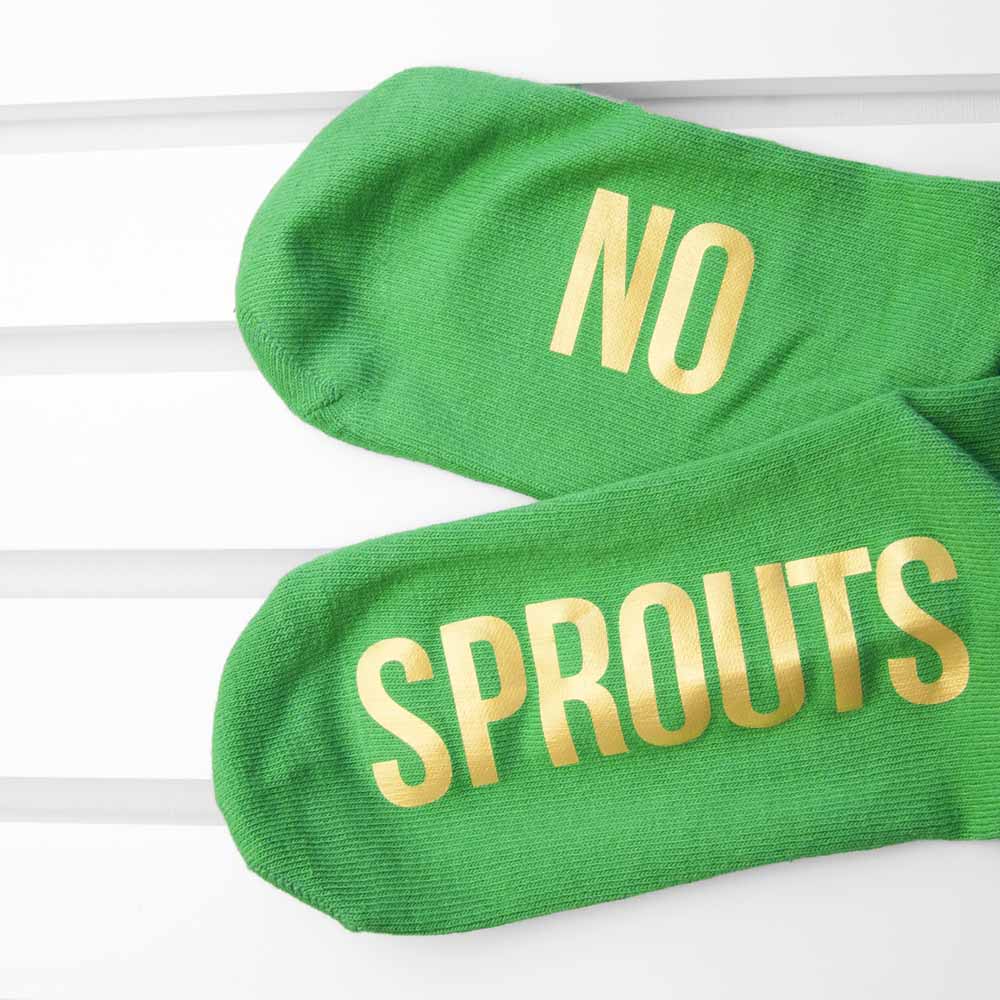 Personalised Sprout Green and Canary Yellow Christmas Day Socks - treat-republic