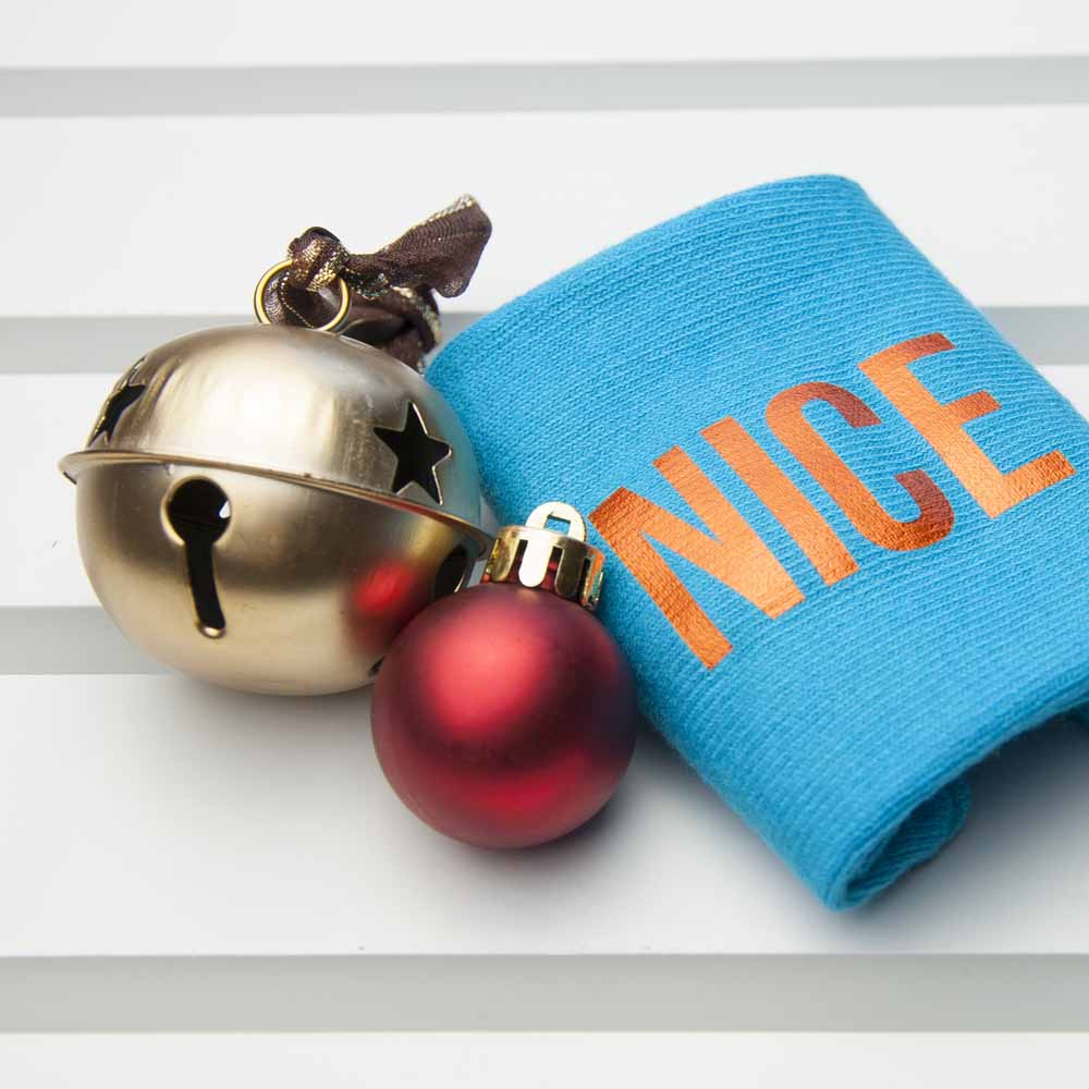 Personalised Kids Turquoise & Terracotta Orange Christmas Day Socks - treat-republic