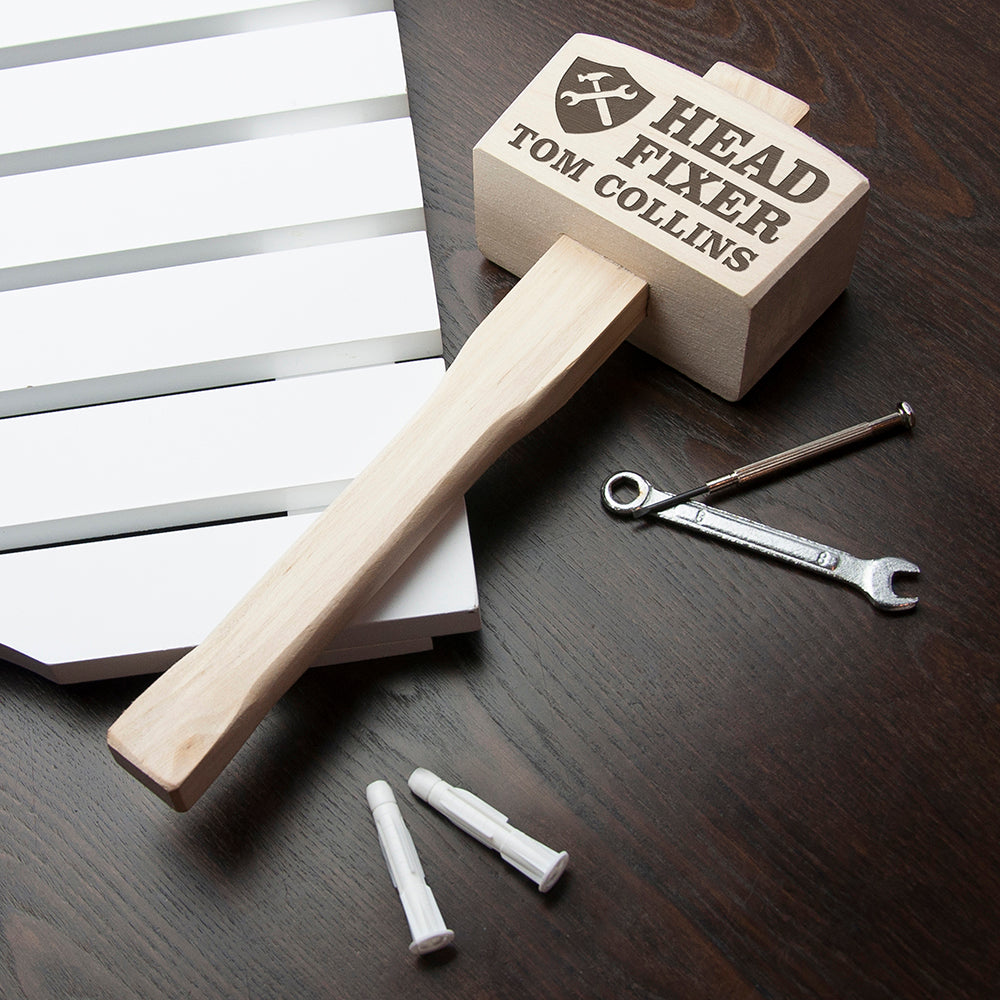 Head Fixer Personalised Wooden Mallet - treat-republic