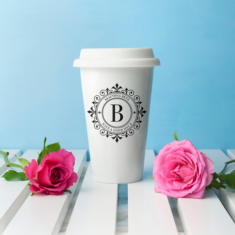 Personalised Monogrammed Ceramic Eco Cup - treat-republic