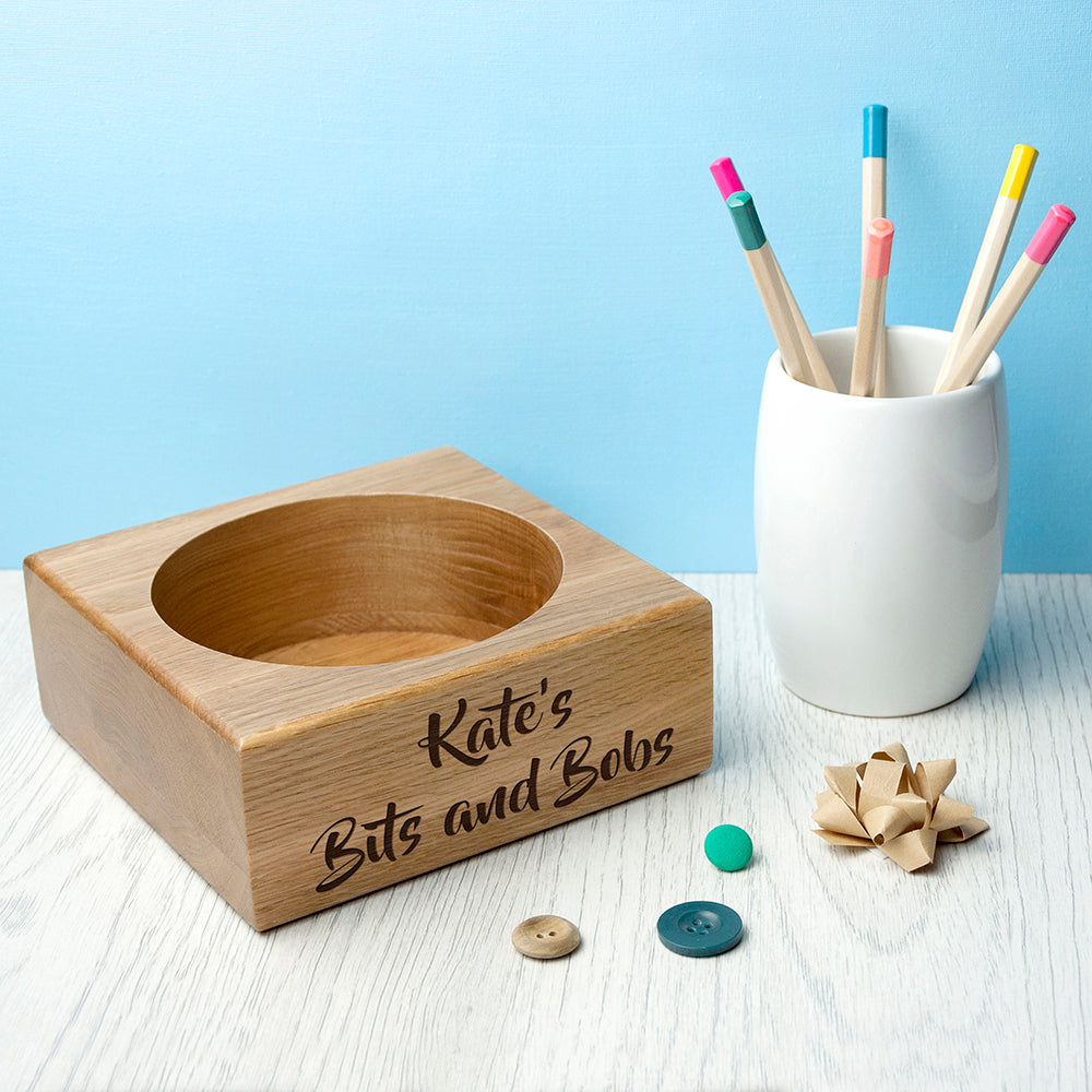Personalised Solid Oak Stash Tray - treat-republic