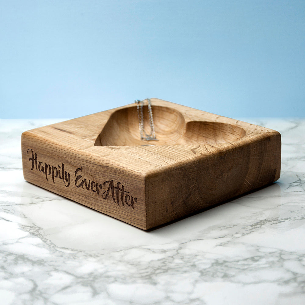 Personalised Solid Oak Trinket Dish - treat-republic