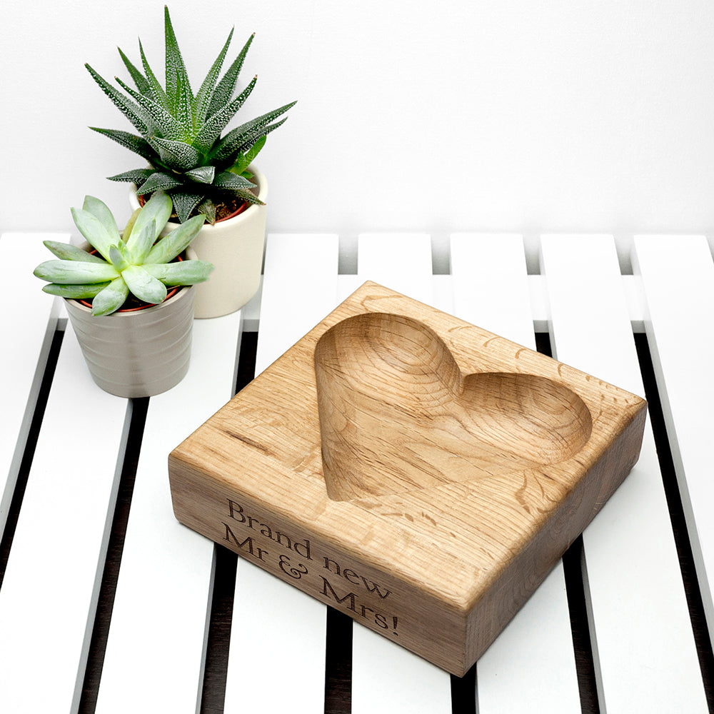 Personalised Solid Oak Trinket Dish - treat-republic