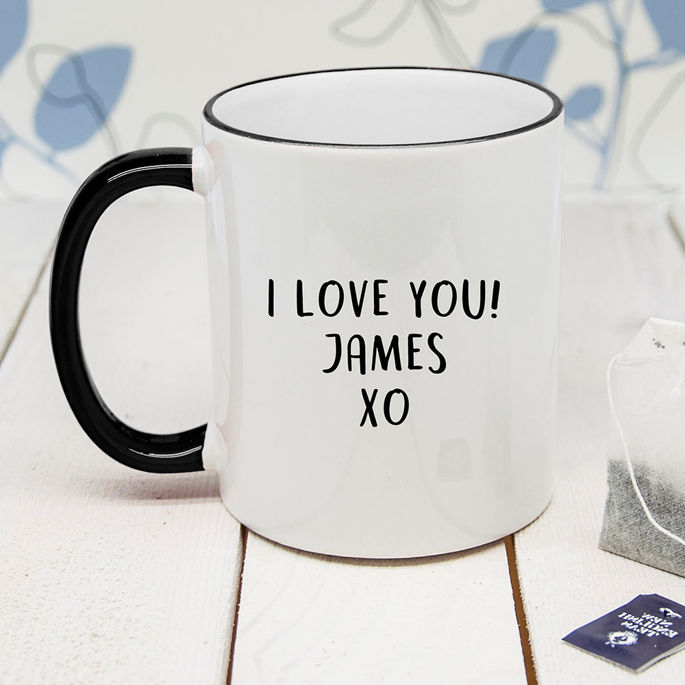 Personalised Fine-Apple Black Rimmed Mug - treat-republic