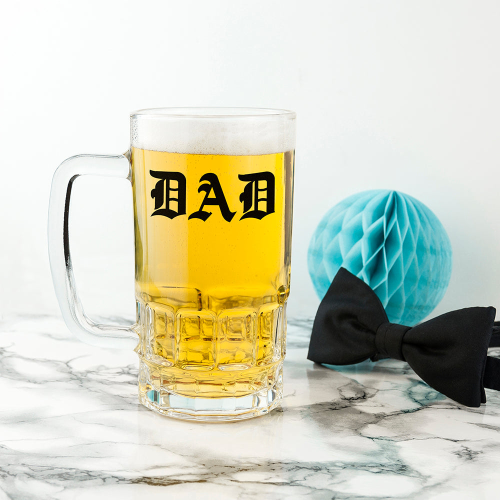 Medieval Text Monogram Beer Glass Tankard - treat-republic